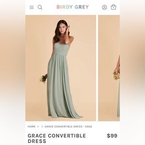Birdy Grey Grace convertible bridesmaid dress. Sage color size S